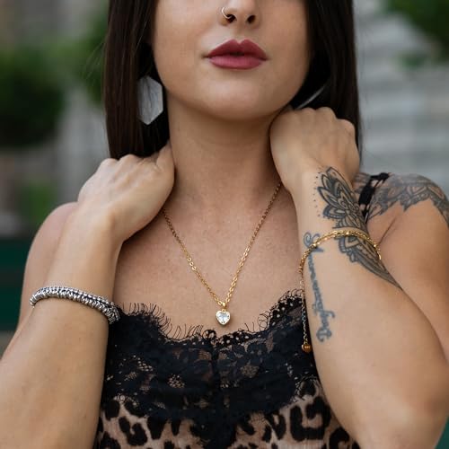 SERASAR Premium Necklace Women| 316L Stainless-Steel | 18 Carat - color: Gold, style: Love
