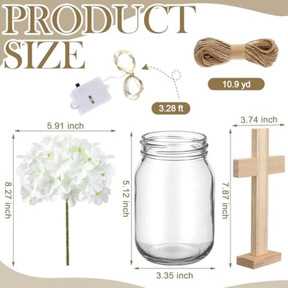 Wavwavw 37 Pcs Baptism Centerpieces for Table, Hydrangea - style: Hydrangea