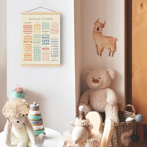 Boat Wades Books Of The Bible Poster Hanging Art,Christian Homeschool Art,Bible Books Poster Hanger Frame,Scripture Class Decor for Learning,Christian Educational Wall Art Decor for Church Preschool,12x16 - size: 16"L x 12"W