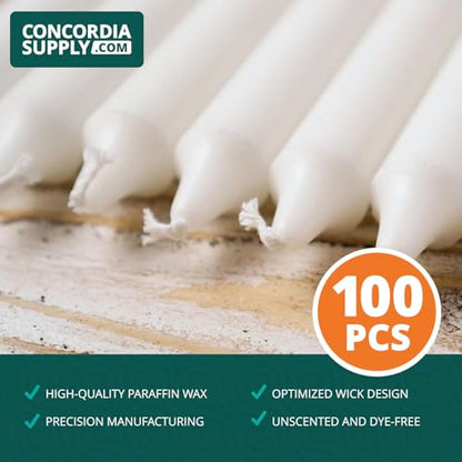 Concordia Supply 4.25" x 1/2" White Candlelight Vigil Candles, Box of 100 - size: 4.25 inches, style: 100ct