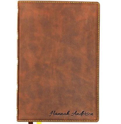 Personalized NKJV Wide Margin Bible | New King James Version | Custom Engraved Name | Single-Column Reference Bible | Christian Gift for Men & Women - style: Personalized