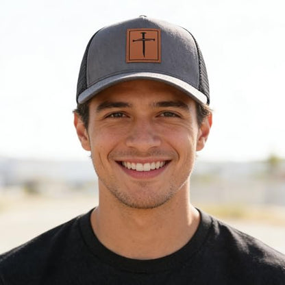 Christian Jesus Cross Trucker Hat Faith Hats for Men Women Religious Gifts - color: C-gray