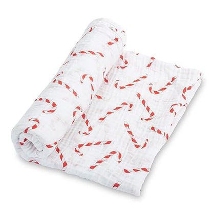 LollyBanks Muslin Swaddle Blanket, 47 x 47 in, Newborn Receiving Blanket - color: Red