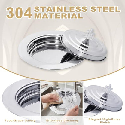 1Pcs Stainless Steel Communion Bread Plate for Church with Lid Silver - color: Silver