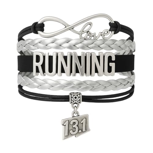 Infinity Collection Running Gifts- Runner Bracelet, Jewelry, Adjustable Charm Bracelet- Perfect Cross Country, Track, Marathon Gifts … - color: 13.1