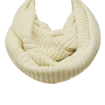 Wrapables Thick Knitted Winter Warm Infinity Scarf - color: Cream