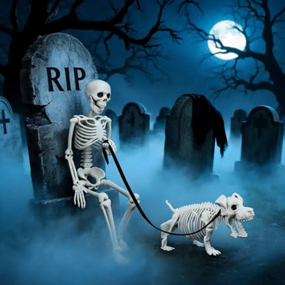 Human & Dog Skeleton Halloween Decorations Outdoor/Indoor - size: 3 FT
