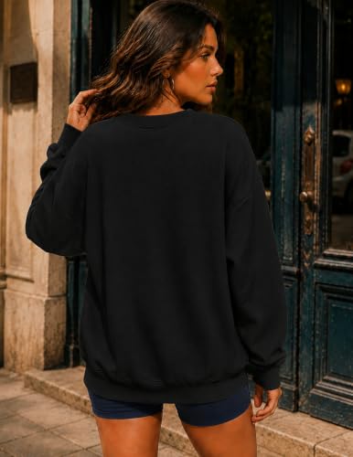 Womens God Is Good Christian Sweatshirt Oversized Crewneck Fleece Pullover - color: Black-p, size: Small