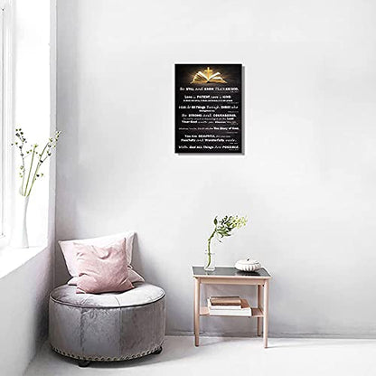 Christian Wall Art Decor Inspirational Bible Verses Poster Scripture Wall Art for Living Room Bedroom Bathroom Kitchen Décor Framed Wall Art Black and White Rustic God Says Jesus Canvas Print Art Christian Gift for Office Women Room Decoration Brown, Love
