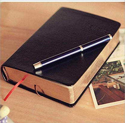 Thick Leather Journal Notebook Blank Premium Papers Writing Notebook with Golden Rim 440 Pages(220 Sheets) Travel Diary Ideal Gift for Anniversary Birthday Mothers Day (Black)