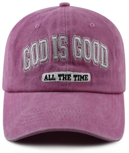God is Good All The Time Hat for Men Women, Christian Baseball Cap - color: Pink1