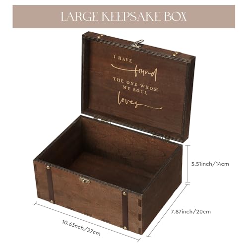 AW BRIDAL Large Mr and Mrs Wedding Keepsake Box with Lids, Engraved Wooden Storage and Decorative Box, Bridal Shower Gifts for Bride Bachelorette, Engagement Gift for Couples Newly Engaged - color: Large Mr & Mrs