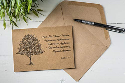 DIVERSEBEE 18 Kraft Inspirational Christian Greeting Cards with Envelopes - color: Kraft