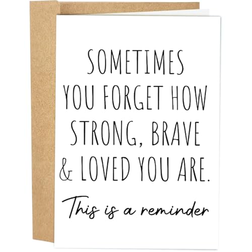 Heartfelt Encouragement Card for Women Men, Get well Card Card for Husband Wife, Positive Sobriety Card for Him Her, Friend Affirmative Card, You Are Strong Brave and Loved - color: 064