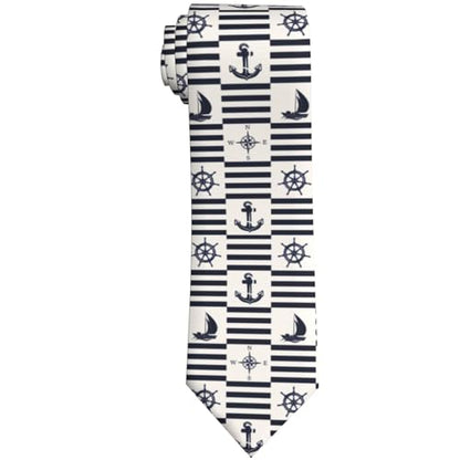 Men's Neckties, Novelty Printed Skinny Tie for Work Casual Party - color: Anchor