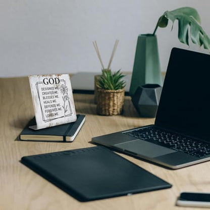Christian Gifts for Women Faith, GOD Designed Me Created Me Blessed Me, Blessed Heals Religious Spiritual Catholic Gifts for Women Her Mom Friends Female Coworker Sister Desk Decor Sign XLK504 - style: GOD