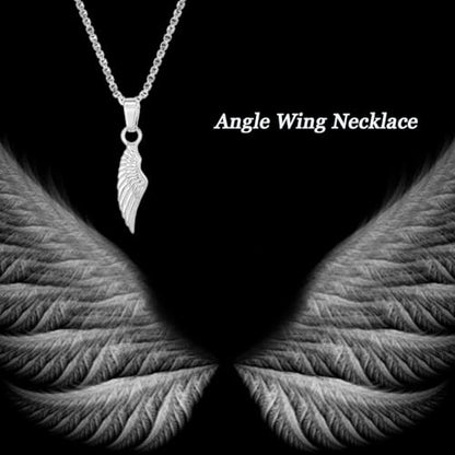 Angel Wings Necklace 925 Sterling Silver Guardian Angel Pendant Celestial Charm Angel Religious Jewelry Gifts for Men Women With Stainless steel Chain 22+2inch (60cm)…