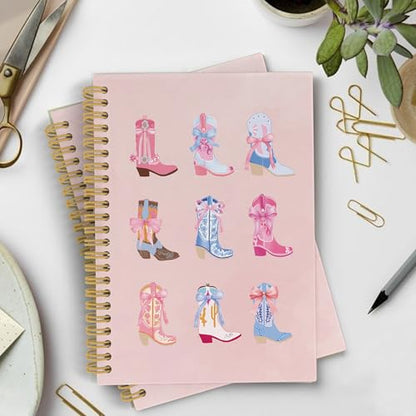 YLZlhb Pink Christian Western Cowgirl Spiral Notebook Journal, Cowgirl Gifts, Religious Notebooks for Note Taking, Christian Gifts for Women, Bible Verse Hardcover Spiral Journal 5.5x8.3 Inches - color: boots1