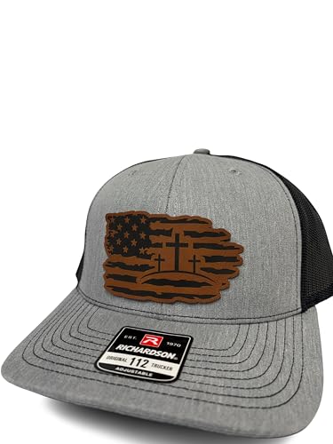 Christian Jesus Cross Hat for Men and Women – God Religious Faith Baseball Cap Trucker Snapback Hat - color: Heather Grey