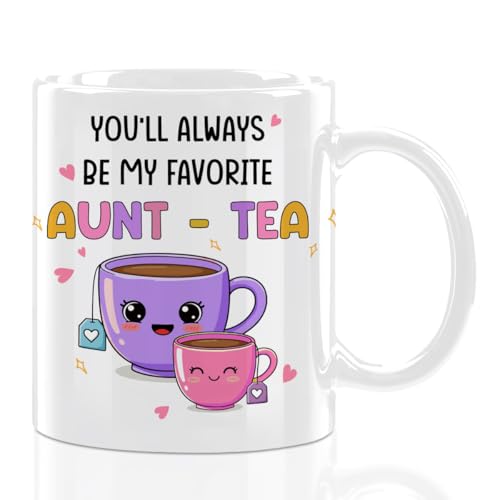 Aunt Auntie Gifts for Women, You’ll Always Be My Favorite Aunt-tea Mug - color: Aunt-Tea