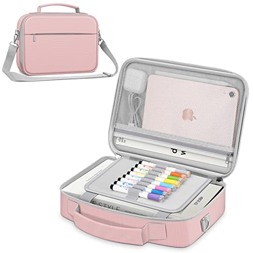 FINPAC Bible Cover with Shoulder Strap, Church Book Carrying Bible Case Bag - color: Light Pink