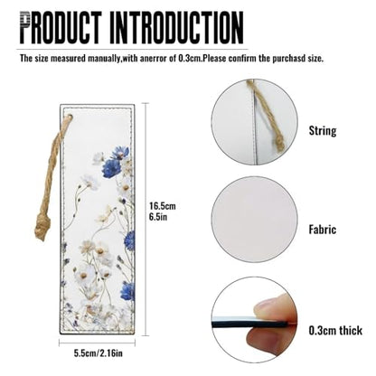 Leather Bible Cover Case Bible Case for Girls and Women Bible Bags with Leather Bookmark (Set of 1),Blue Flowers and White Fowers,Small - color: Blue Flowers and White Fowers, size: Small