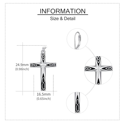 Cross Earrings 925 Sterling Silver Dangle Earring Gifts for Women - style: Celtic Knot