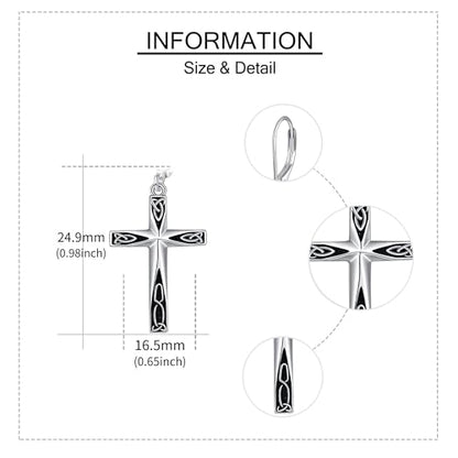 Cross Earrings 925 Sterling Silver Dangle Earring Gifts for Women - style: Celtic Knot