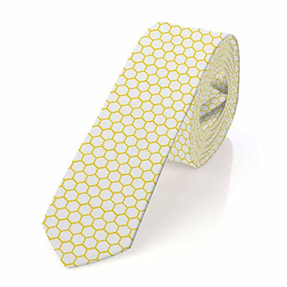 Men's Ties Novelty Tie Necktie for Men Teen Boys Multicolor Tie Party Holiday Thanksgiving Christmas - color: Yellow Honeycomb