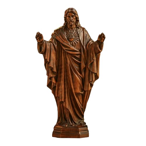 BGCOPPER Wooden Sacred Heart of Jesus Statue Catholic Home Decor-12 Inch - color: Sacred Heart of Jesus, size: 12 Inch