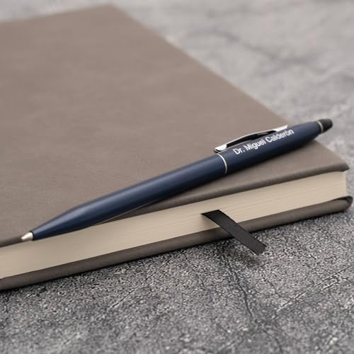 Cross Click Personalized Ballpoint Pen in Midnight Blue with Chrome Trim - color: Midnight Blue
