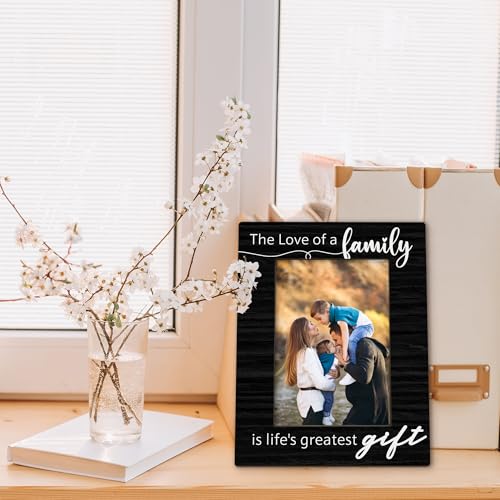 Family Picture Frame 5x7, Families Photo Frame, Christmas Birthday Gifts for Families Mom Dad, The Love of A Family is Life's Greatest Gift Wooden Picture Photo Frames for Desk Home Room Decor - color: family gift