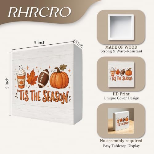 Fall Autumn Decor Wooden Box Sign, Tis the Season - color: Fall-1