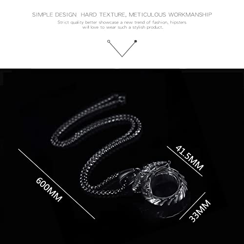 Eternity Cross Ring Pendant Necklace Stainless Steel Pendant Necklace for Men Christmas Gift for Husband,Christmas Stocking Stuffer for Him - color: Black Eternal Ring