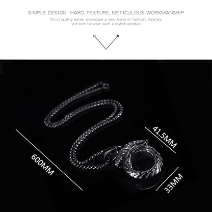 Eternity Cross Ring Pendant Necklace Stainless Steel Pendant Necklace for Men Christmas Gift for Husband,Christmas Stocking Stuffer for Him - color: Black Eternal Ring