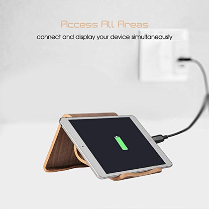 SAMDI Wood Tablet Stand, Wooden iPad Holder: Desktop Stand Holder Dock for new iPad 2017 Pro 9.7, 10.5, Air mini 2 3 4, Kindle, Nexus, Accessories, Tab, E-reader, other Tablets(4-13 inch)-Black Walnut - color: Black Walnut