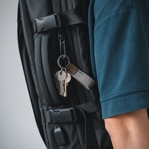 VULKIT Genuine Leather Keychain for Men & Women Everyday Carry Accessories - color: Grey/Espresso
