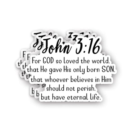 (3Pcs) Loved Christian Sticker Inspirational Quotes Bible Verse John 3:16 Jesus Vinyl Decals for Tumbler Kindles Laptop Water Bottles Books Phone - Size 3x2.2 Inch