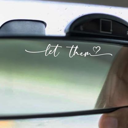 Let Them Mental Health Rearview Mirror Sticker Set - color: Let Them