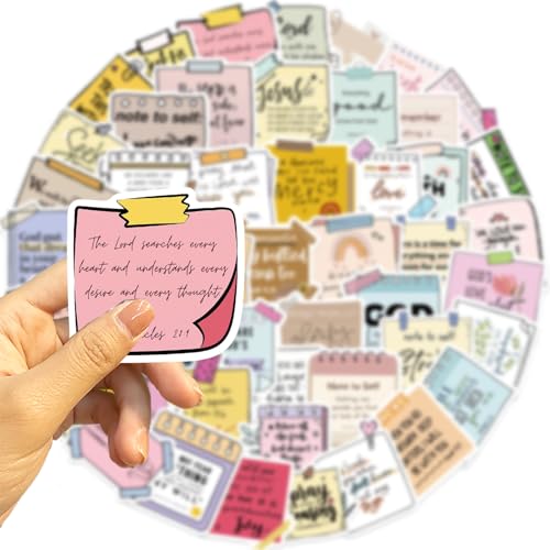 Inspirational Bible Sticker Motivational Jesus Decal for Water Bottle 50PCS