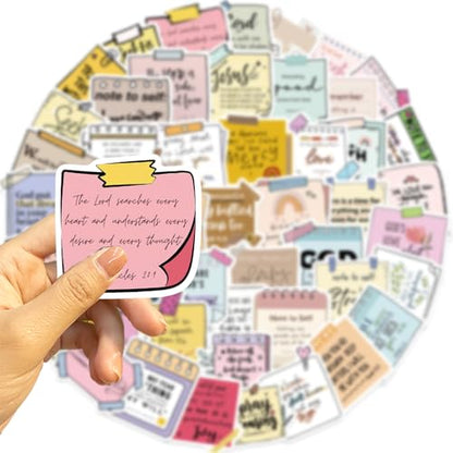 Inspirational Bible Sticker Motivational Jesus Decal for Water Bottle 50PCS