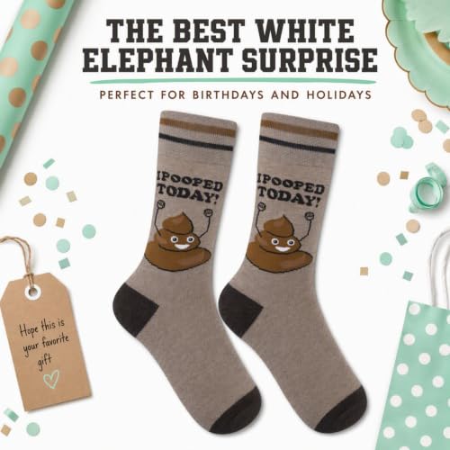 FUNATIC Socks with Funny and Profane Sayings, Sarcastic Gift for Men Women - color: I Pooped Today!