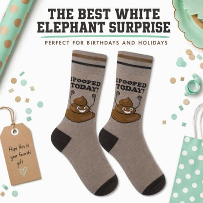 FUNATIC Socks with Funny and Profane Sayings, Sarcastic Gift for Men Women - color: I Pooped Today!