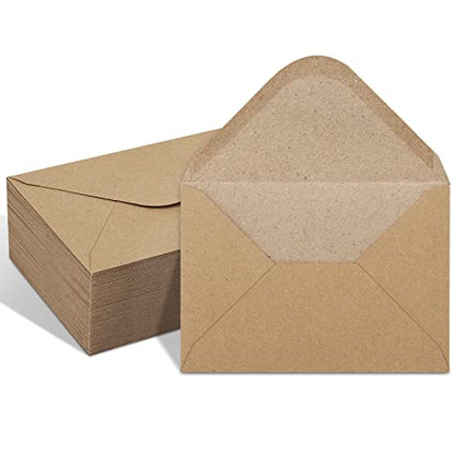 Keketer 50 Pack Kraft 4x6 Envelopes, Contour Flap A4 Envelopes for Engagement Invites, Weddings Invitation, announcements, Baby shower, Perfect for RSVP Card 120gsm, 4.5 x 6.4 Inches - 100% Recycled - color: Kraft-50