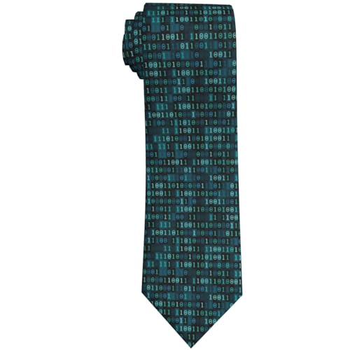 Men's Neckties, Novelty Printed Skinny Tie for Work Casual Party - color: Code