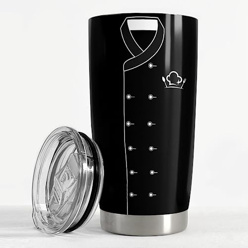 Gifts for Women Men Chef Tumbler 20oz Chef Stainless Steel Insulated Tumblers Coffee Travel Mug Cup Chefs Gifts for Birthday Christmas Cook Lovers Gift - color: Chef