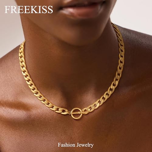 Freekiss 3-Piece Layered Toggle Necklace for Women - color: Toggle Style2 Gold