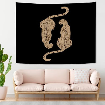 KAIOUS Y2k Leopard Print Wall Hanging Tapestry, 50x58, Black - color: Black Leopard, size: 58"L x 50"W