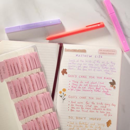 DiverseBee Laminated Bible Tabs for Women with Gold Foil Lettering (Selah) - color: Selah