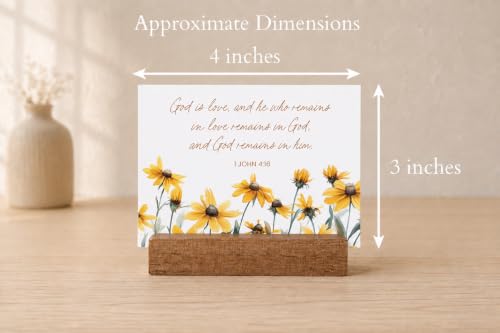 48 Encouraging Scripture Verse Cards with Walnut Wood Stand – 2 Unique Sets: Watercolor Wildflowers + Elegant Floral Design – Christian Desktop Bible Verse Affirmations for Daily Inspiration & Gifting